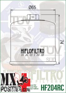 FILTRO OLIO HONDA SH 300 2007-2020 HIFLO HF204RC RACING RACING