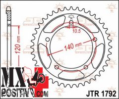 IRON SPROCKET SUZUKI DL 1000 V-STROM 2002-2016 JT JTR1792.42 42 DENTI PASSO 525