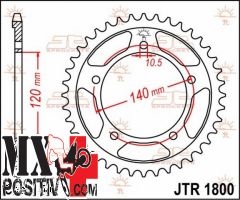 CORONA ACCIAIO TRIUMPH 955 SPRINT 2000-2003 JT JTR1800.44 44 DENTI PASSO 530 NERA