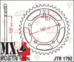 CORONA ACCIAIO SUZUKI DL 650 V-STROM 2004-2020 JT JTR1792.43 43 DENTI PASSO 525 NERA