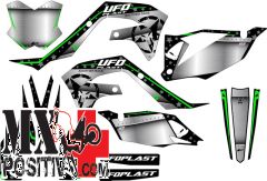 STICKERS KIT KAWASAKI KXF 250 2021-2022 UFO PLAST AD018001 STARDUST NERO