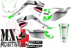 STICKERS KIT KAWASAKI KXF 250 2021-2022 UFO PLAST AD052047 THUNDER BIANCO