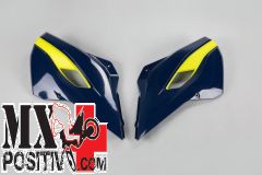 FIANCHETTI RADIATORE HUSQVARNA TX 125 2014-2016 UFO PLAST HU03353087 BLU-GIALLO OEM 16