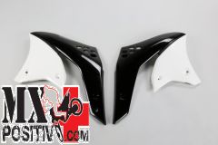 RADIATOR SCOOPS KAWASAKI KXF 250 2006-2008 UFO PLAST KA03767047 NERO-BIANCO BIANCO