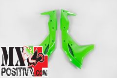 FIANCHETTI RADIATORE KAWASAKI KXF 250 2017-2020 UFO PLAST KA04747026 OEM 19 VERDE