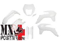 COMPLETE PLASTIC KIT KTM EXC 125 2014-2016 UFO PLAST KTKIT524F047 CON FARO BIANCO