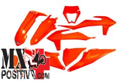 KIT PLASTICHE KTM EXC-F 350 2020-2023 UFO PLAST KTKIT527FFLU CON PORTAFARO ARANCIO FLUORO