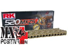 CATENA HONDA CRF 150 R  2007-2023 RK EXCEL RK520KXZ120G PASSO 520 120 MAGLIE ORO