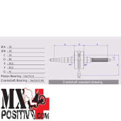 CRANKSHAFT, PIN Ø 12 MM GILERA RUNNER 50 LC 1997-2000 ATHENA 068914